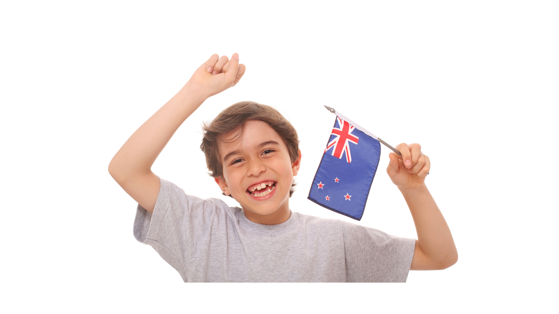 boy with kiwi flag
